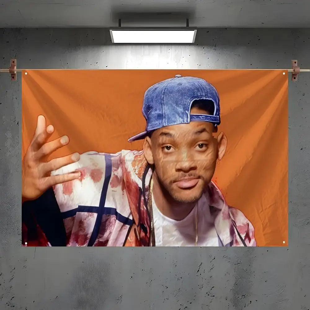 Will Smith Fan Art Flag – Indoor & Outdoor Wall Banner Decorative Wall Flag Axl White2 100x150cm