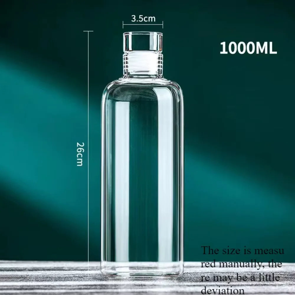 KEMORELA Glass Water Bottle 300–1000ml Leak-Proof Eco Glass Water Bottle Axl 1000ML 300-1000ML
