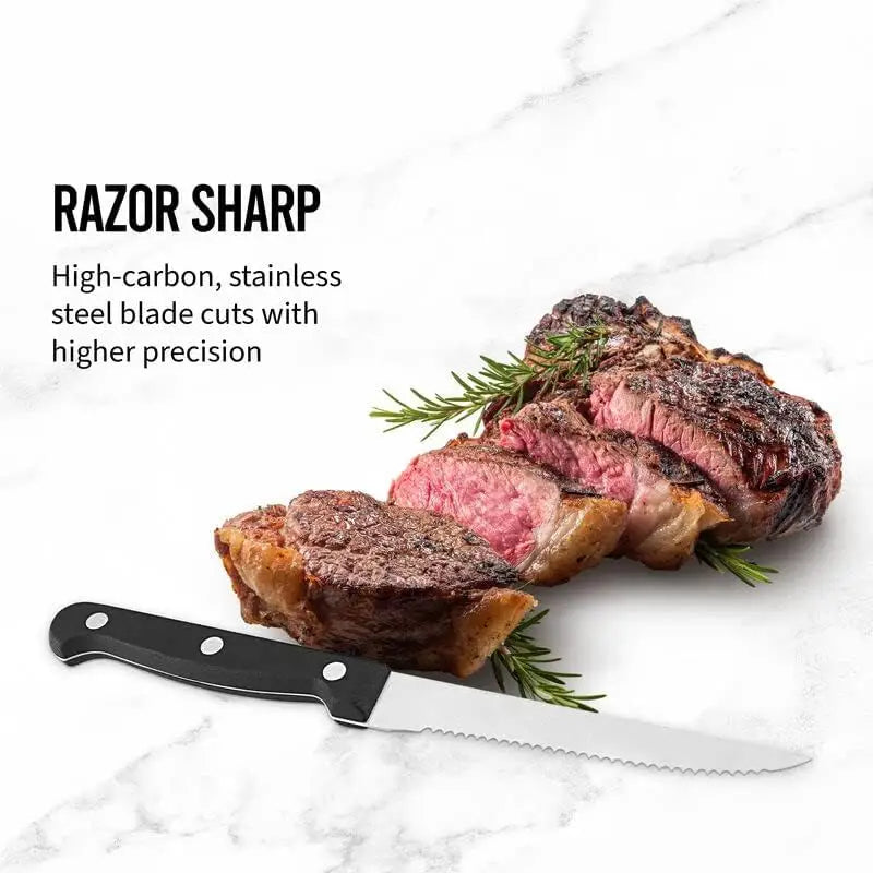Serrated Stainless Steel Steak Knives Set – 4 to 16 Pieces Steak Knife Set Axl