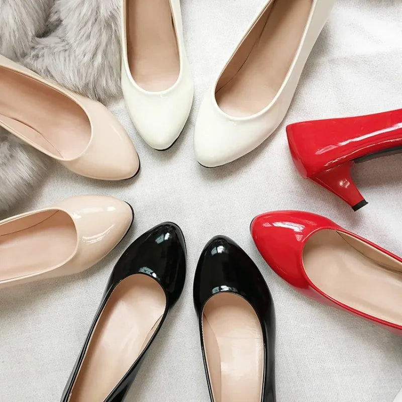 YBQJOO Women's Square Heel Pumps – Office & Party Slip-On Women's Heeled Pumps Axl