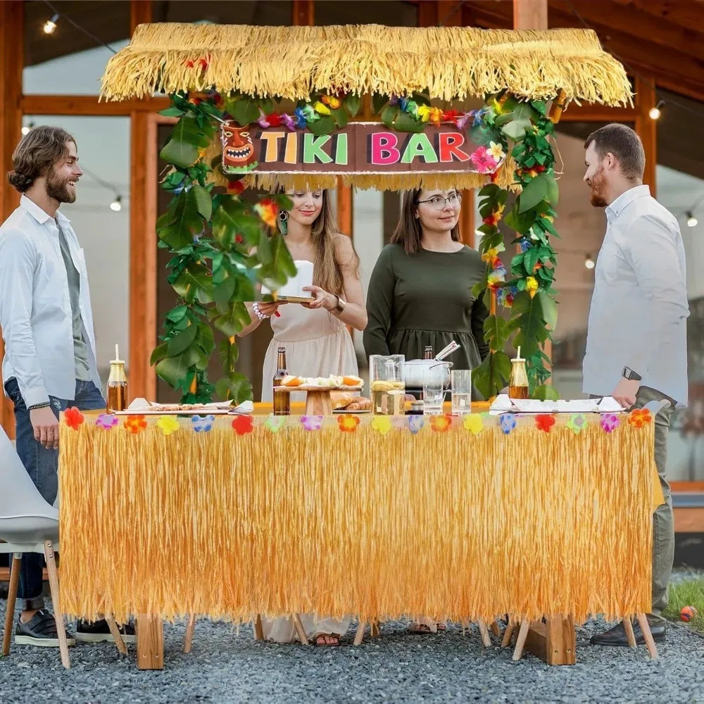 Hawaiian Grass Table Skirt – Luau & Beach Party Decor Party Table Skirt Axl