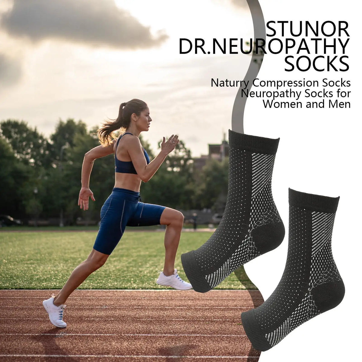 Toeless Compression Ankle Socks – Arch & Heel Support Compression Socks Axl