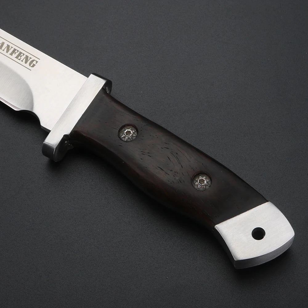 XUAN FENG D2 Steel Knife – Wood Handle BBQ & Outdoor Blade Outdoor Knife Axl