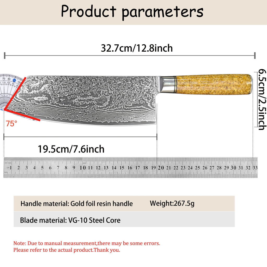 67-Layer Damascus Steel Chef Knife – Sharp Kitchen Cleaver Damascus Chef Knife Axl