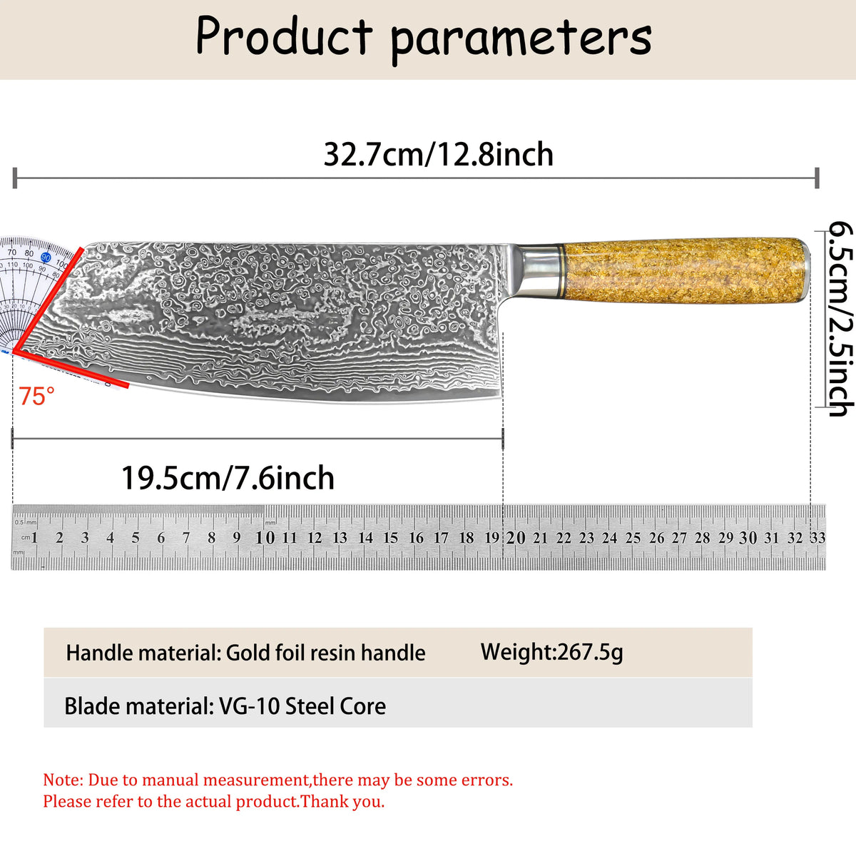 67-Layer Damascus Steel Chef Knife – Sharp Kitchen Cleaver Damascus Chef Knife Axl