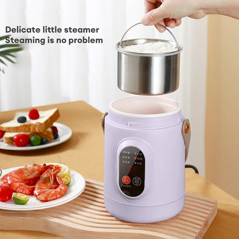 BALASHOV Portable Mini Rice Cooker & Electric Hot Pot 800ML Portable Rice Cooker Axl
