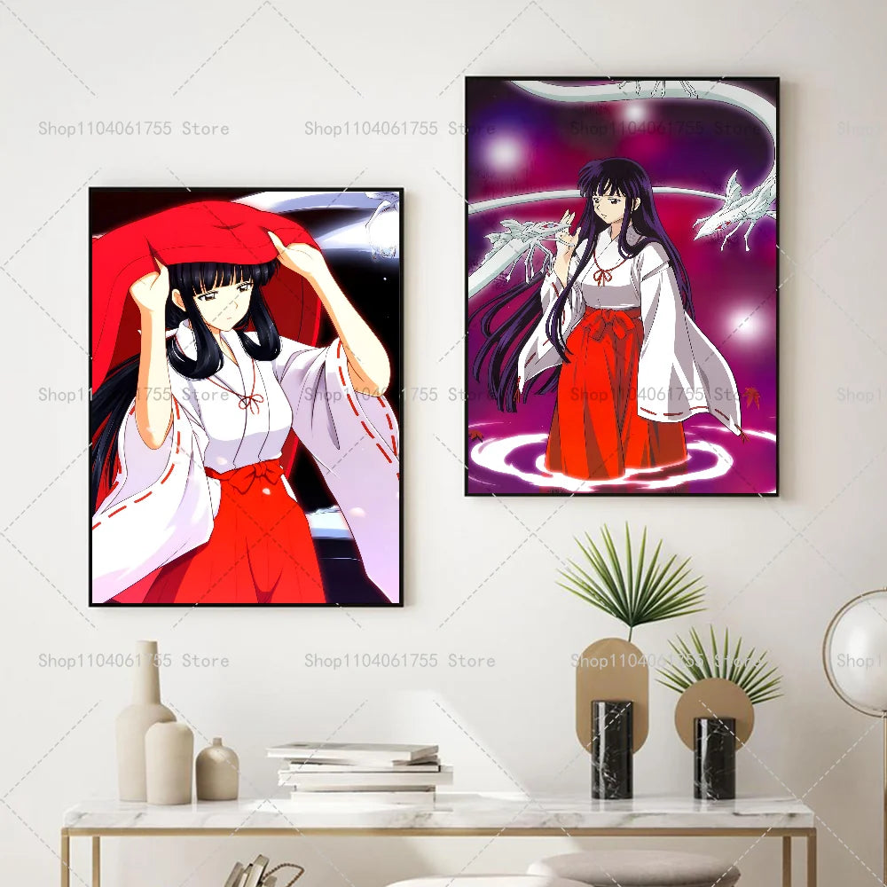 Inuyasha Kikyo Anime Wall Poster – Self-Adhesive Waterproof Sticker Anime Wall Poster Axl