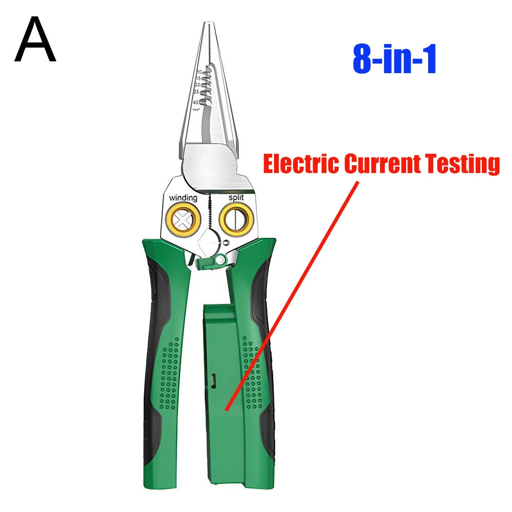 KITPIPI 8-in-1 Wire Stripper Crimping Cutting Plier Tool Wire Stripper Plier Axl 8 in 1