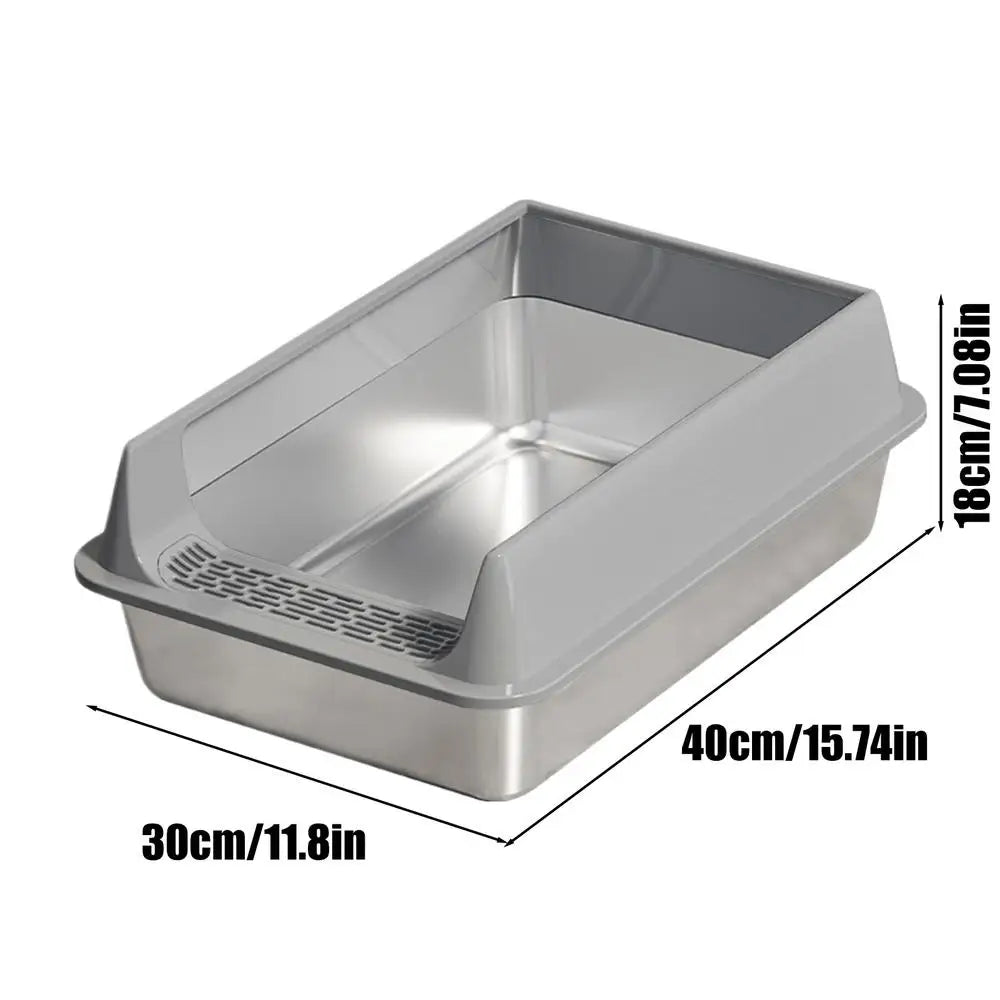 Semi-Enclosed Cat Litter Box with Scoop – Deep Basin & Splash Guard Cat Litter Box Axl As show