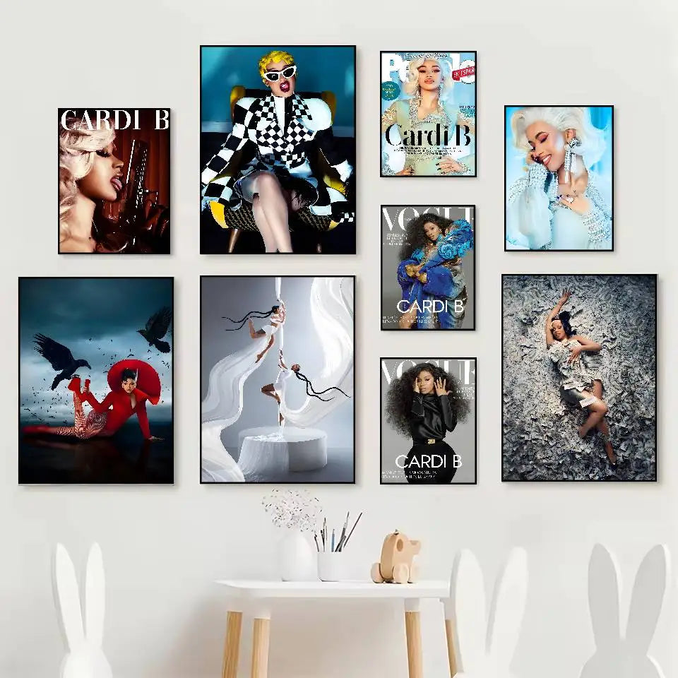 Cardi B HD Poster – Self-Adhesive Waterproof Wall Art Decor Wall Art Poster Axl