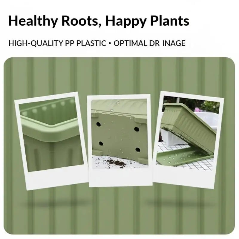 Rectangle Plastic Window Box Planter with Drainage – 50cm Window Box Planter Axl