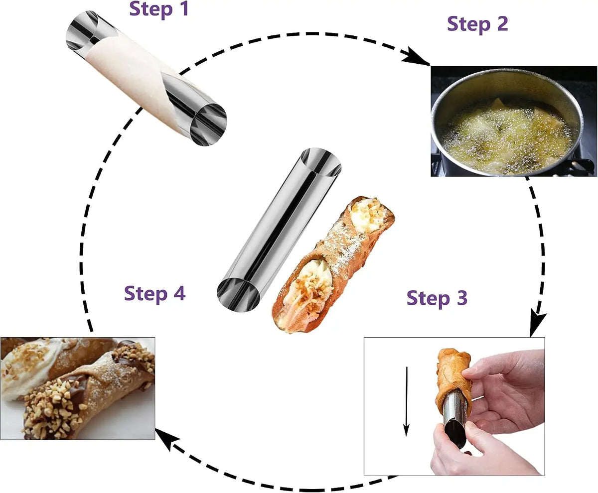 Stainless Steel Croissant Cone Tube Baking Molds | Cannoli Forms Pastry Baking Mold Axl