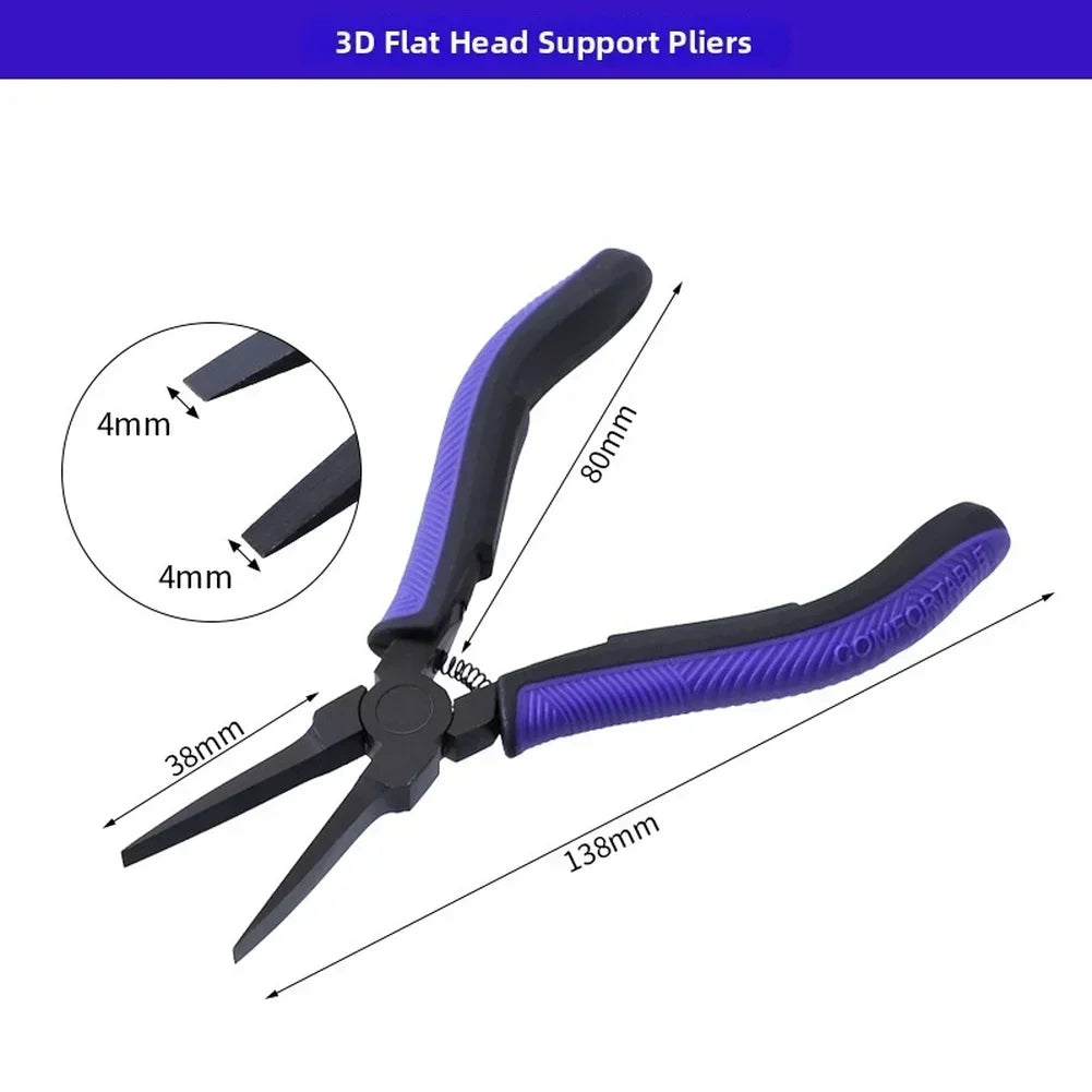 3D Printing Support Removal Pliers – 4mm Flat Nose Fine Tip 3D Printing Pliers Axl