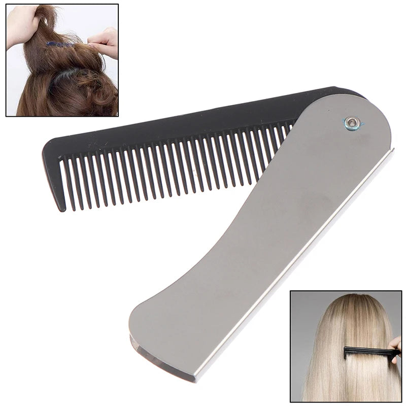 Portable Foldable Metal Pocket Comb – Hair & Beard Grooming Folding Pocket Comb Axl