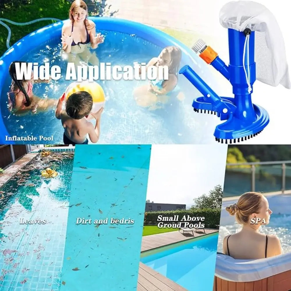 Handheld Pool Vacuum with Telescopic Pole & W-Brush | 70" Pool Vacuum Cleaner Axl