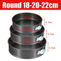 3-Piece Nonstick Springform Cake Pan Set – Round Heart Square Springform Cake Pan Set Axl Round 18-20-22cm