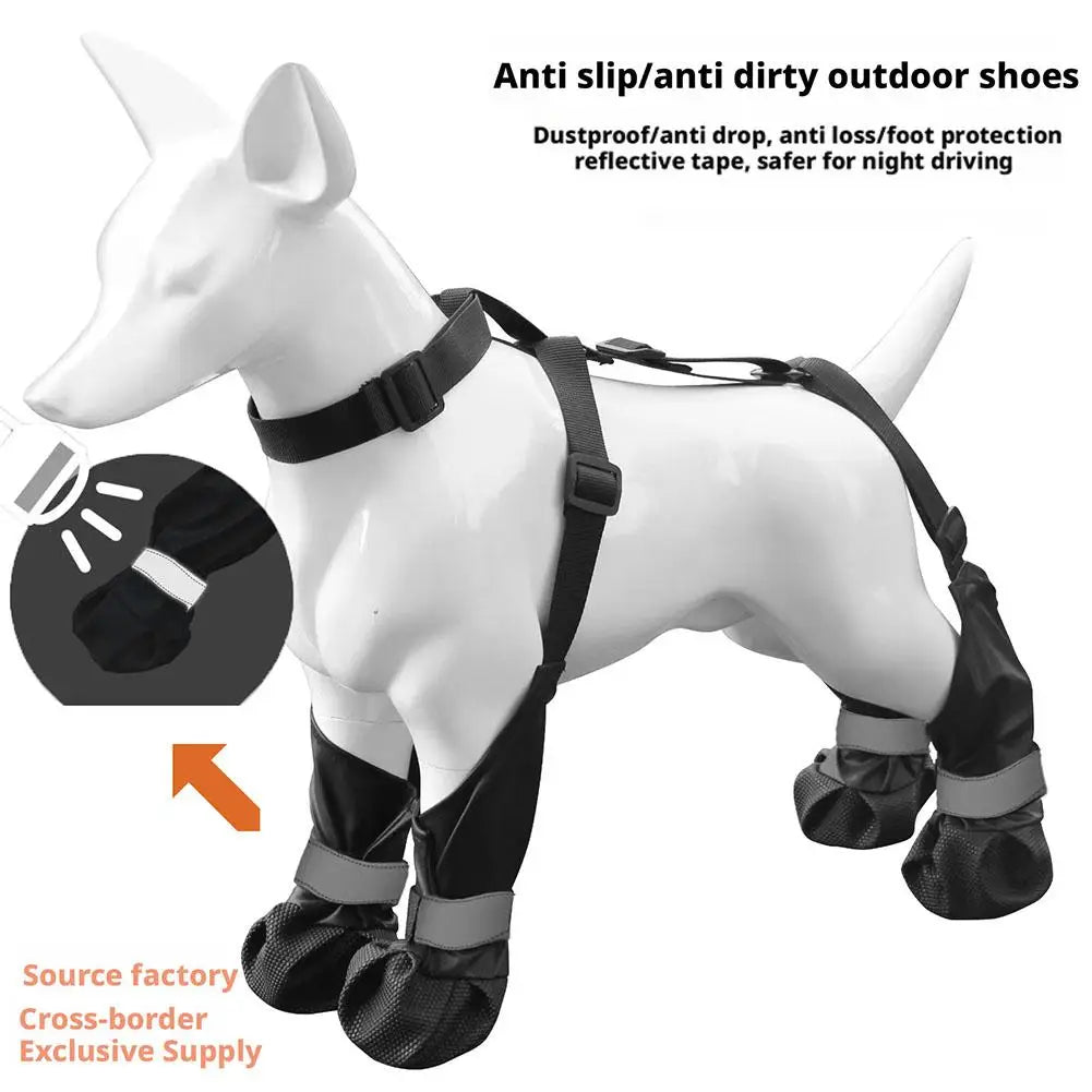 Waterproof Dog Boots – Adjustable Rain & Snow Paw Protectors Dog Rain Boots Axl
