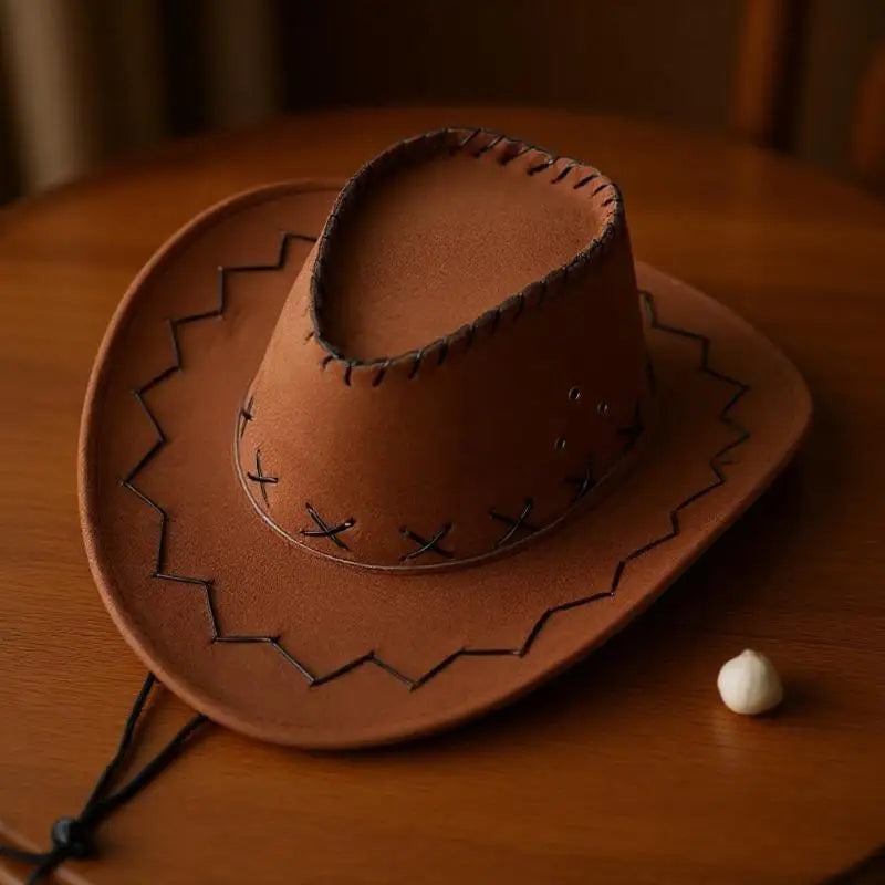 Unisex Western Cowboy Hat – Suede Cowgirl Cap for Parties Western Cowboy Hat Axl Light coffee