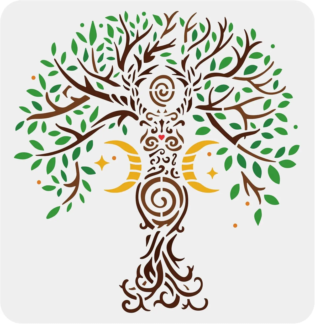 Tree of Life Stencil 11.8" – Reusable PET Moon Star DIY Art DIY Art Stencil Axl AECH04-14304
