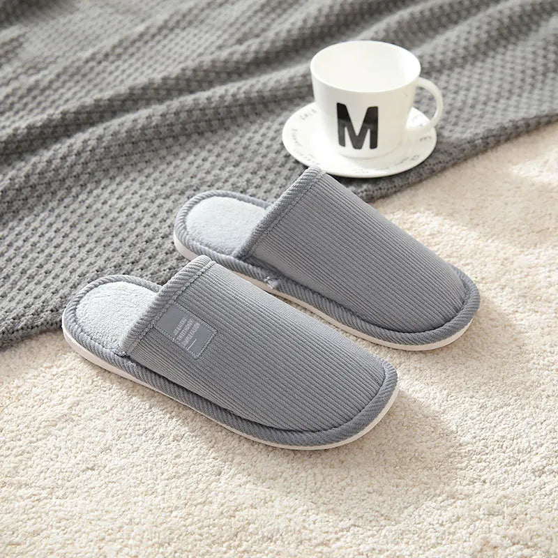 Men's Anti-Slip Cotton Slippers – Soft Sole Indoor House Shoes Men's Indoor Slippers Axl GRAY 38-39