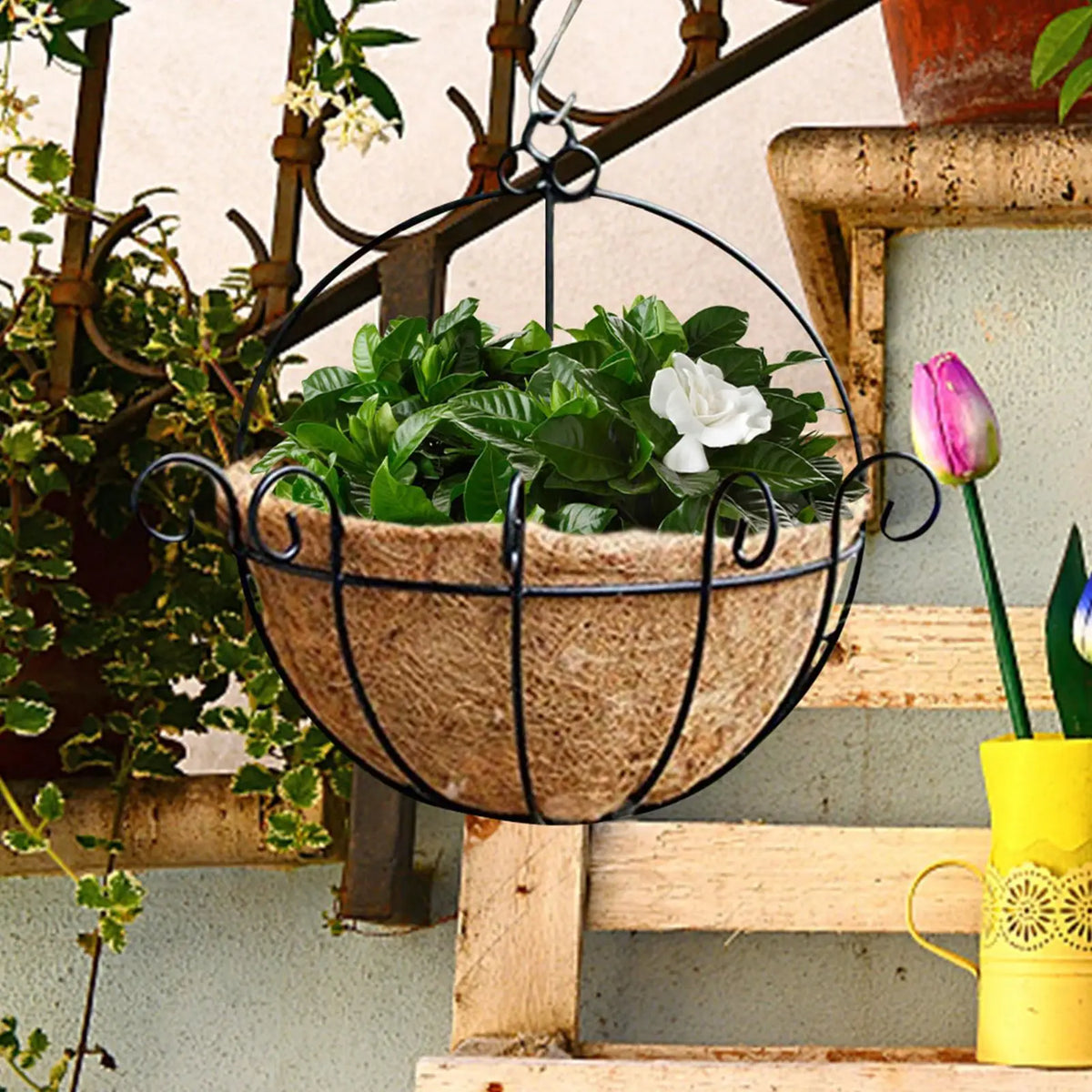 Coco Coir Round Hanging Basket Liner – Natural Coconut Fiber Hanging Basket Liner Axl