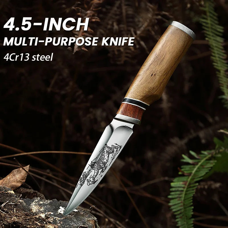 Boning Knife – Patterned Blade & Handcrafted Wooden Handle Boning Knife Axl