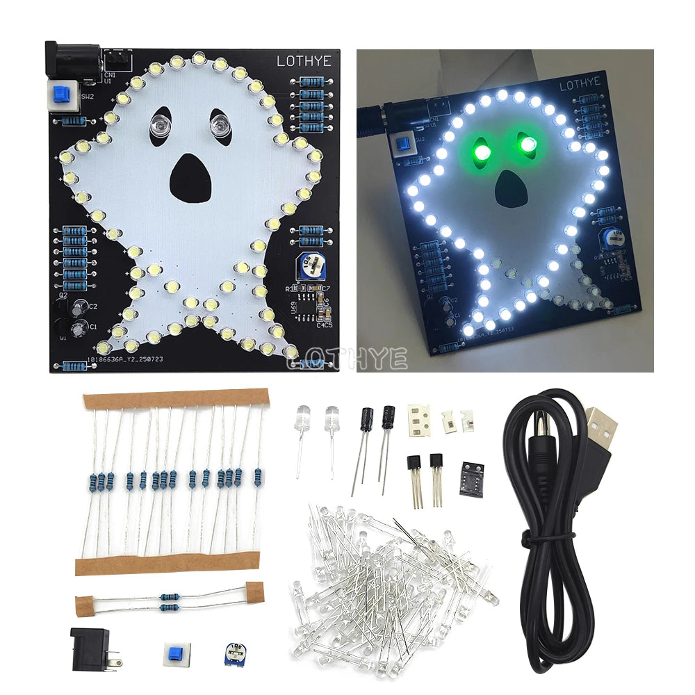 Skull & Ghost DIY Soldering Kit – Flashing LED Electronics Project DIY Electronics Kit Axl A Kit