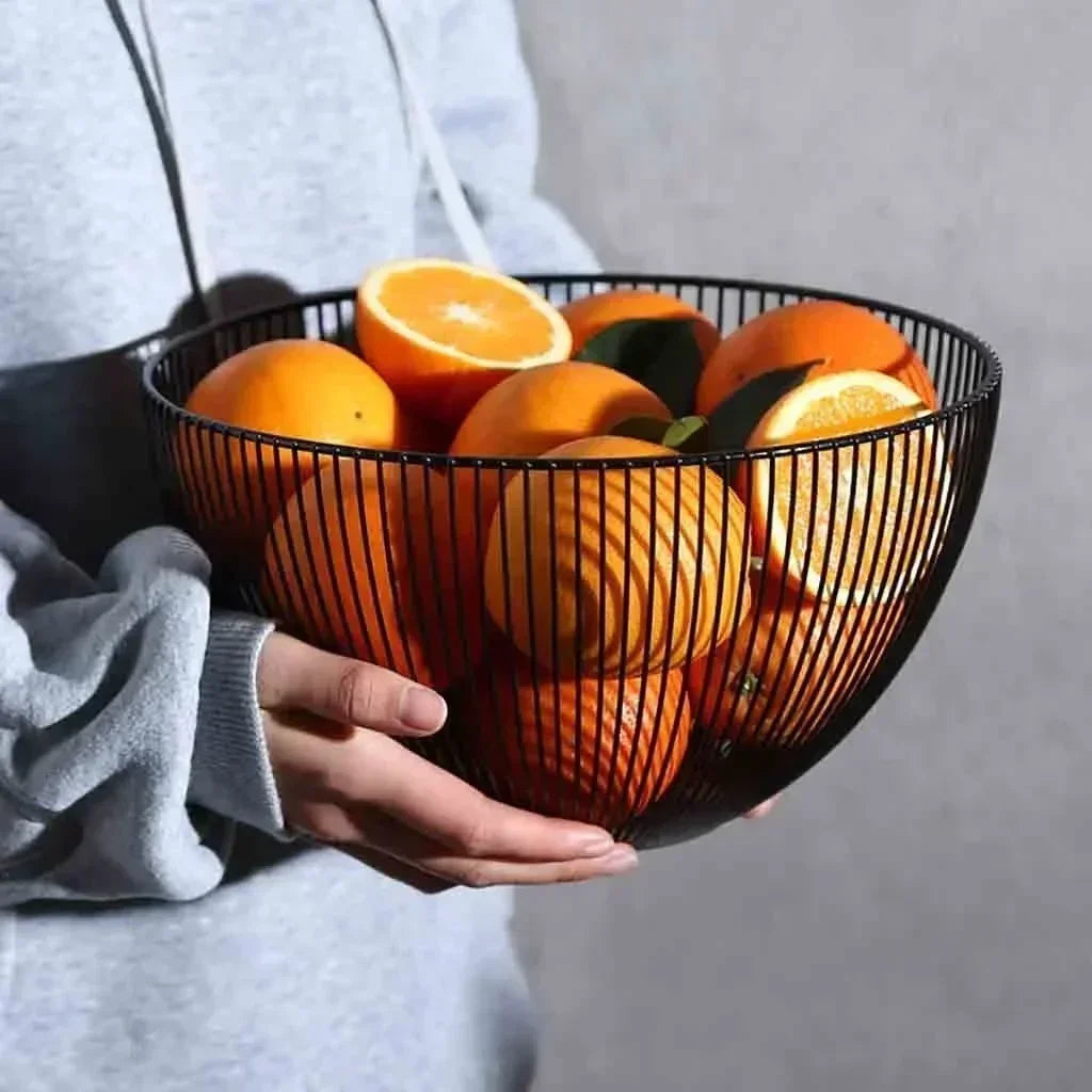 Metal Wire Fruit Basket – Kitchen Bread & Food Storage Tray Wire Storage Basket Axl
