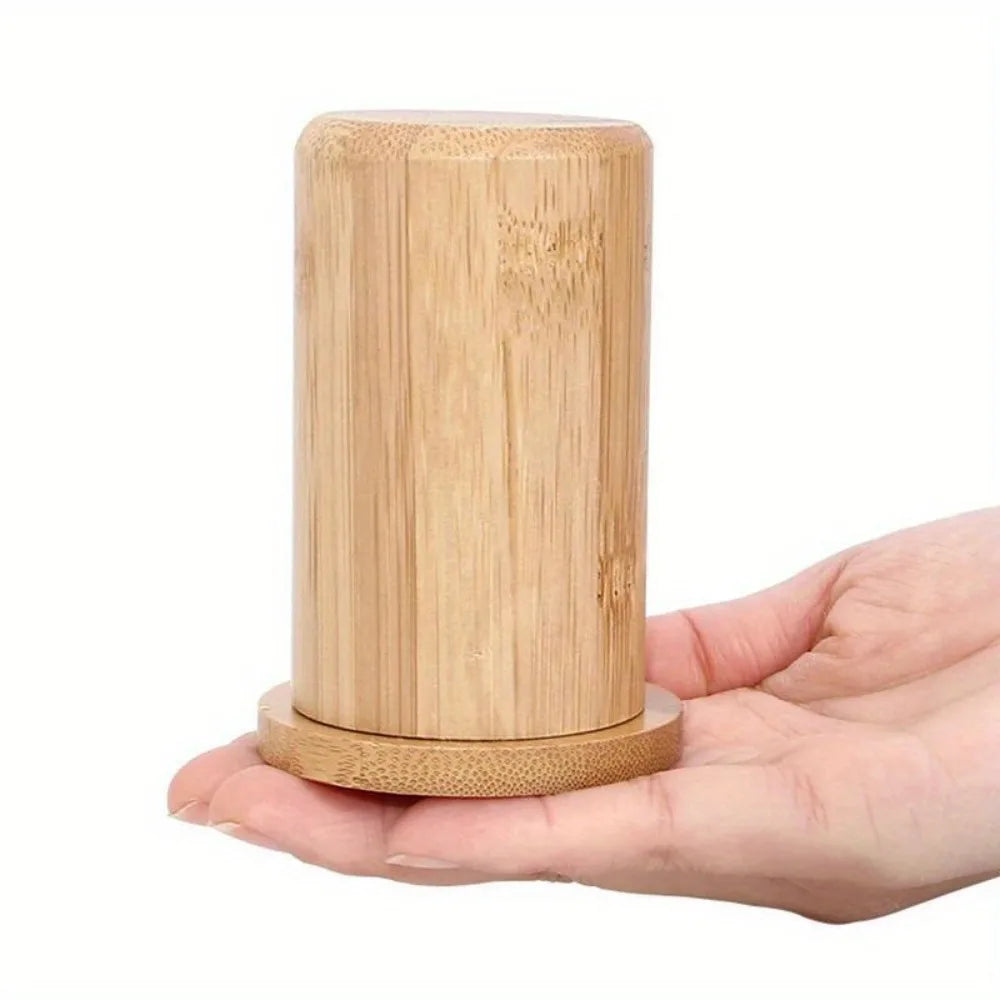 Bamboo Toothpick Holder with Lid – Portable Table Organizer Toothpick Holder Axl Round