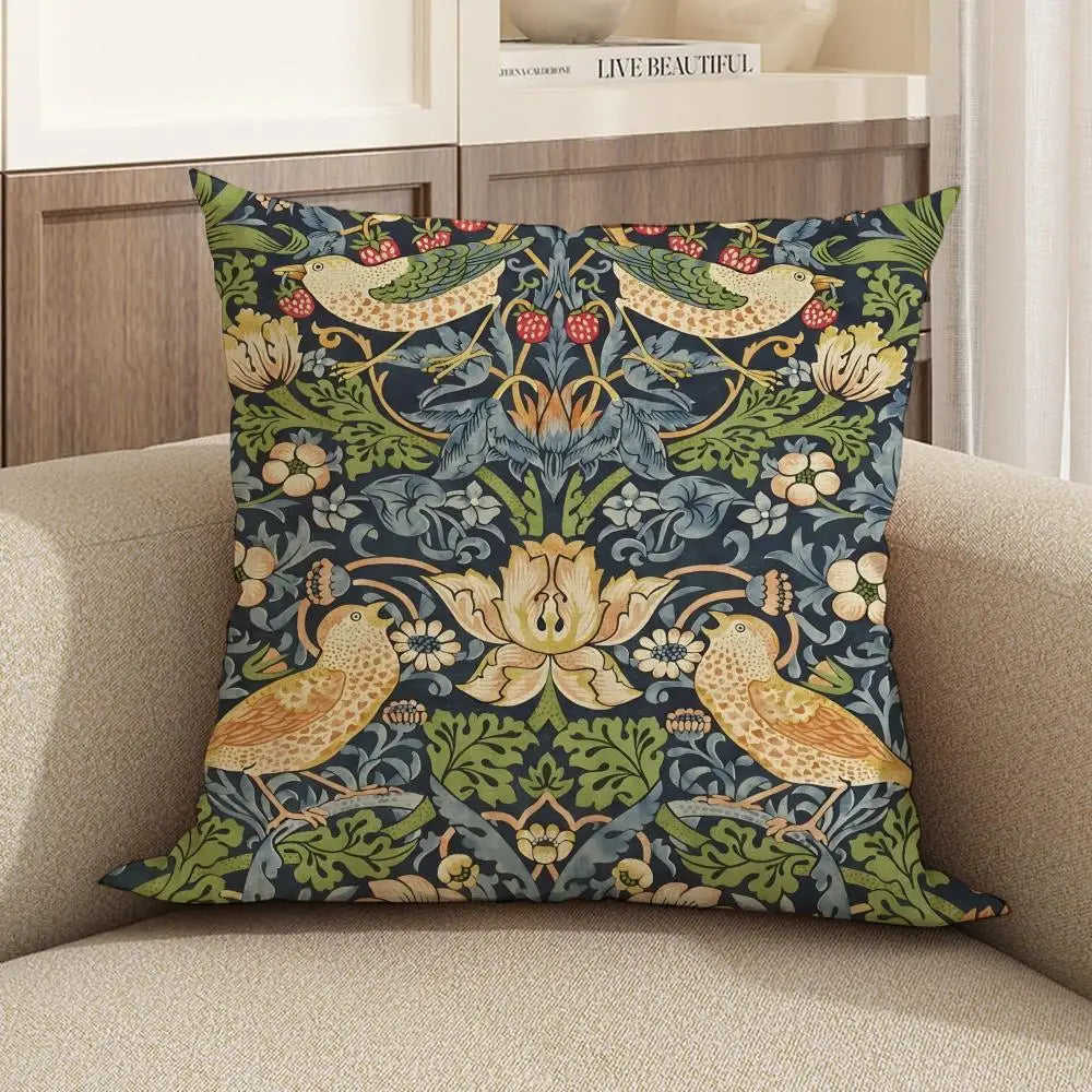 William Morris Linen Cushion Cover – Sofa, Bed & Chair Décor Linen Cushion Cover Axl White2 35X35cm