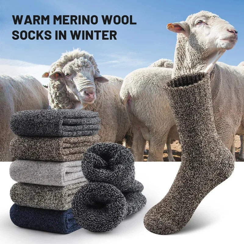 3 Pairs Men's Thermal Wool Socks – Hiking & Winter Snow Thermal Winter Socks Axl