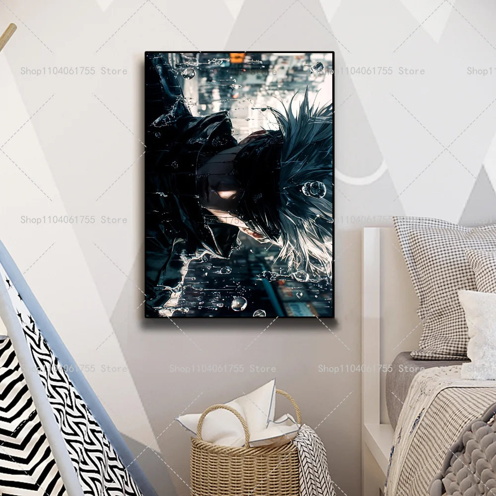 Gojo Satoru Anime Wall Poster – Self-Adhesive Waterproof Sticker Anime Wall Poster Axl