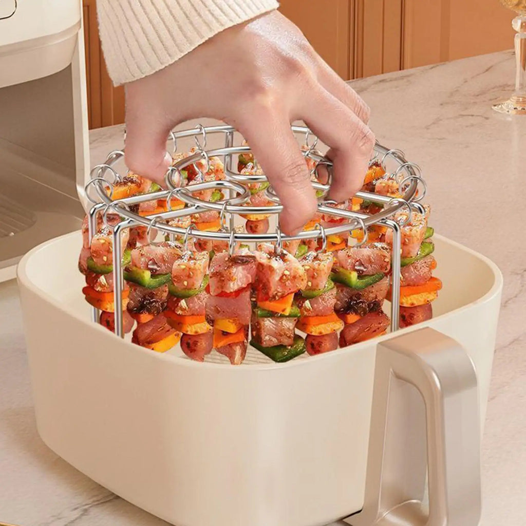 Stainless Steel BBQ Skewer Rack – Air Fryer & Oven, 24 Skewers BBQ Skewer Rack Axl