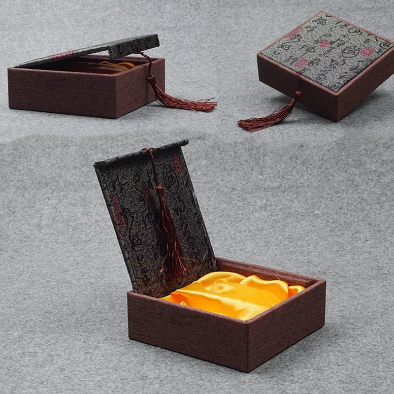 Chinese Style Mini Jewelry Tin Box – Linen Drawer Organizer Jewelry Storage Box Axl