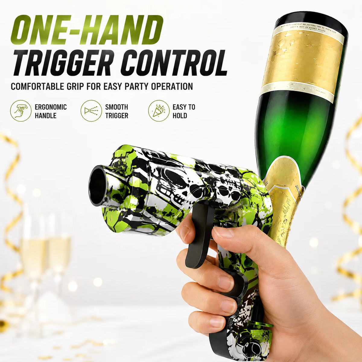 Champagne Sprayer Gun – Leak-Proof Party Bottle Shooter Bar Party Gadget Axl