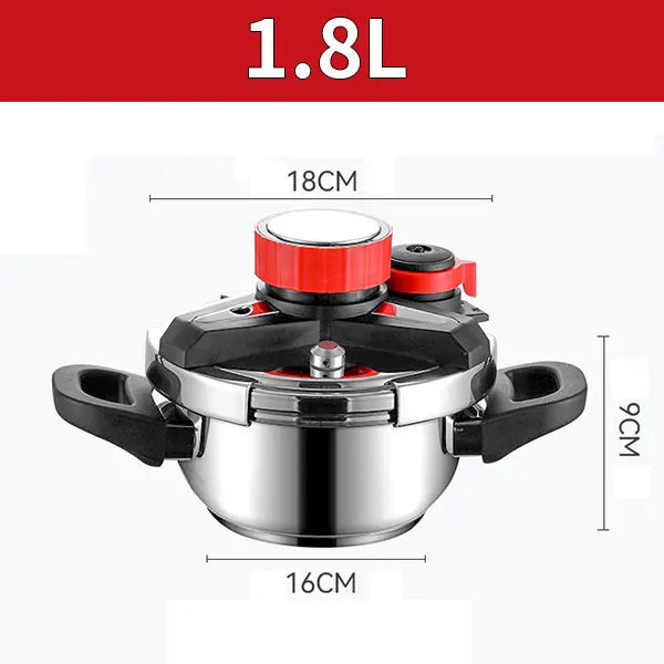 Mini Pressure Cooker 1.8L/2.4L – Stainless Steel, Glass Lid Pressure Cooker Axl 1.8L