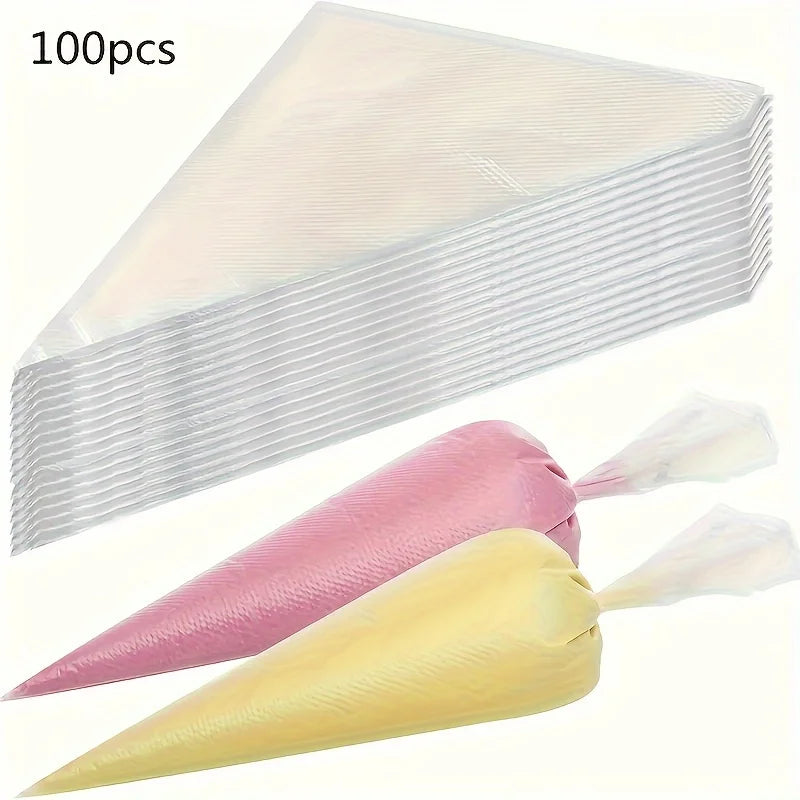 100-Pack Thick Disposable Piping Bags – Cake Decorating Tools Piping Bags Axl