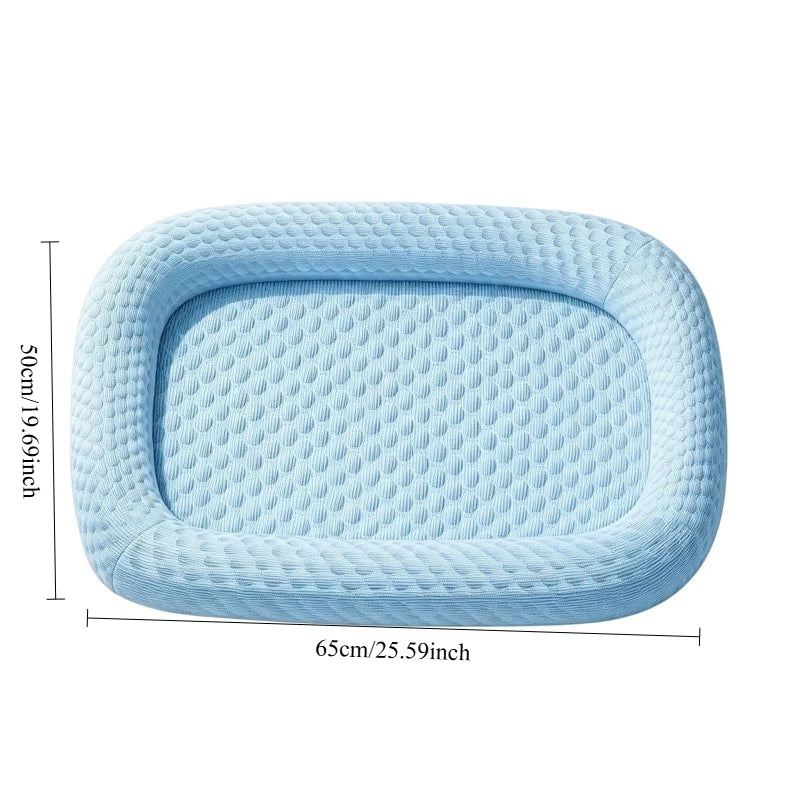 Summer Cooling Pet Bed – Breathable Non-Slip Mat for Dogs & Cats Pet Cooling Bed Axl Blue-XL