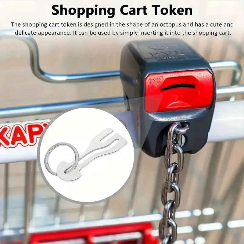 Stainless Steel Shopping Cart Token Keychain – Reusable Trolley Coin Trolley Token Keychain Axl