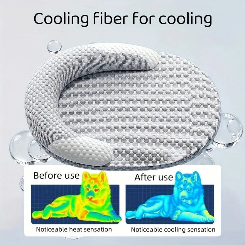 Ice Silk Cooling Pet Bed – Oval Mat for Dogs & Cats | S–XL Pet Cooling Bed Axl