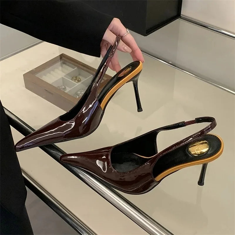 Women's Pointed Toe High Heel Pumps | Patent Leather Dress Shoes High Heel Pumps Axl