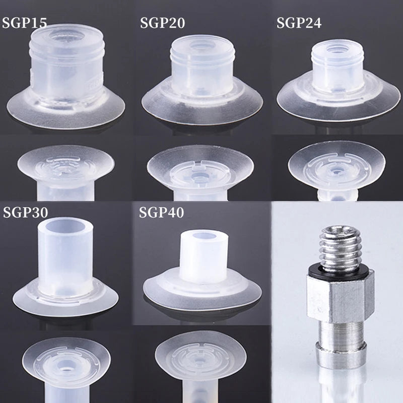 5-Pack SGP Pneumatic Vacuum Suction Cups – Silicone Industrial Vacuum Suction Cups Axl