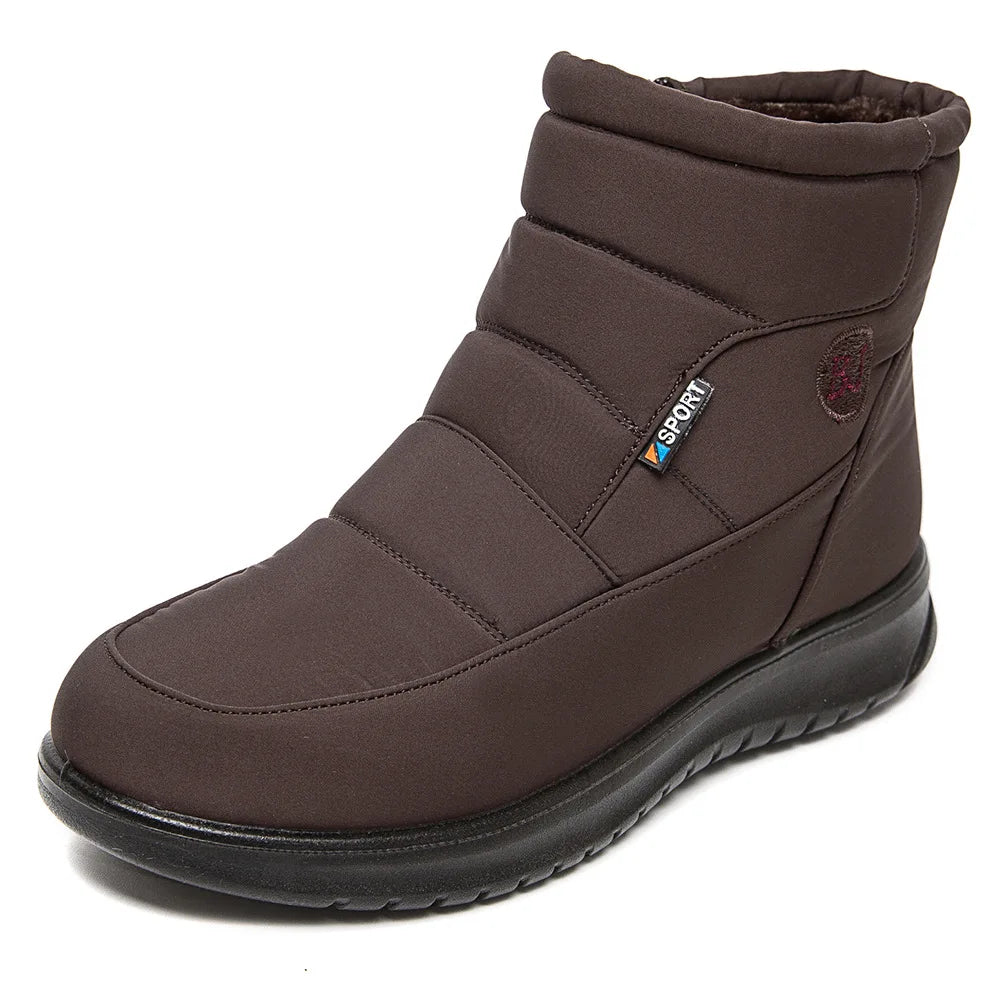Waterproof Winter Snow Boots – Plush Lined Non-Slip Ankle Winter Snow Boots Axl brown 41