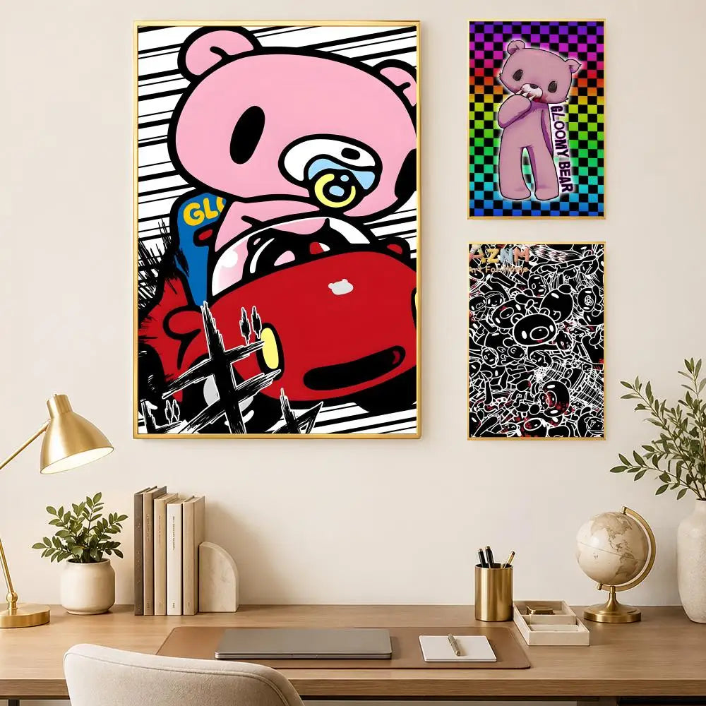 Gloomy Bear Self-Stick HD PVC Wall Art Poster | Waterproof Decor Wall Art Poster Axl