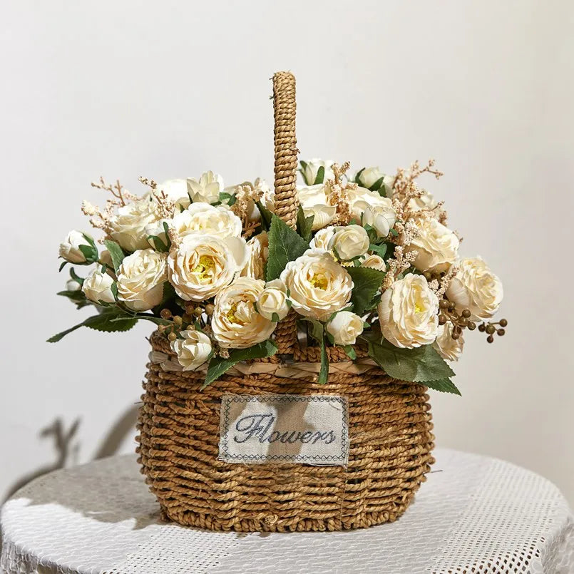 Silk Artificial Roses & Peony Bouquet – Wedding & Home Decor Artificial Flower Bouquet Axl