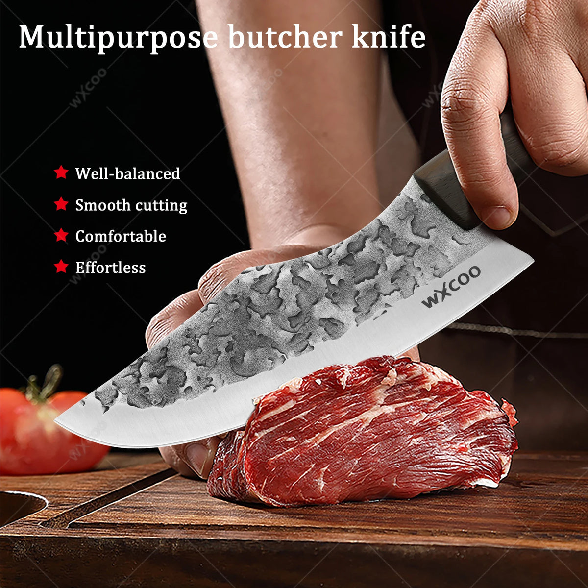 WXCOO Stainless Steel Boning Knife & Cutting Board Set 2PCS Kitchen Knife Set Axl