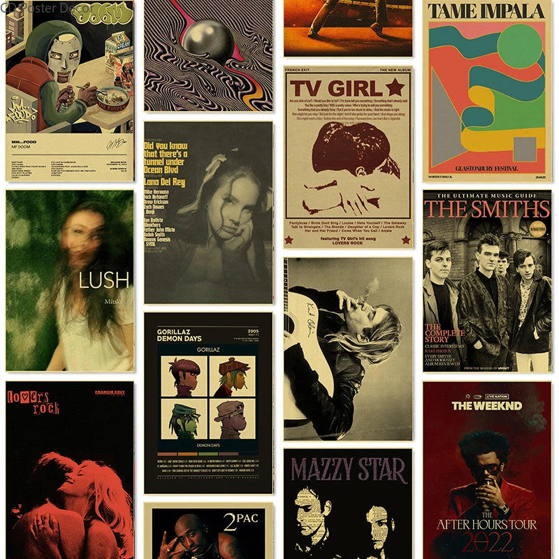 Vintage Music Posters – Lizzy Grant & TV Girl Retro Wall Art Wall Art Poster Axl
