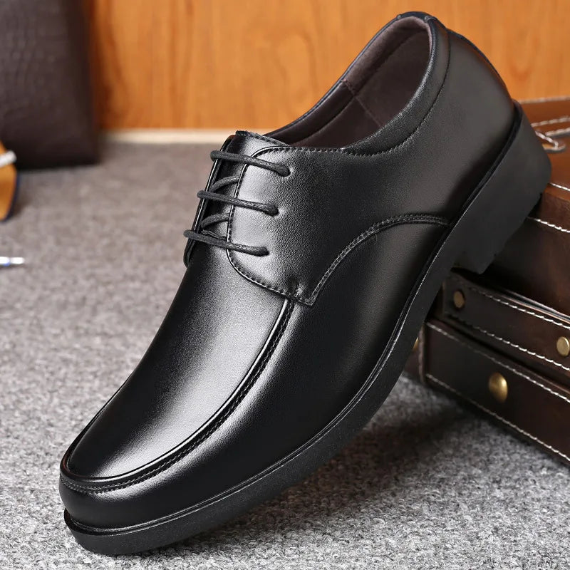 YBQJOO Men's Business Casual Lace-Up Flat Dress Shoes Men's Dress Shoes Axl black 47