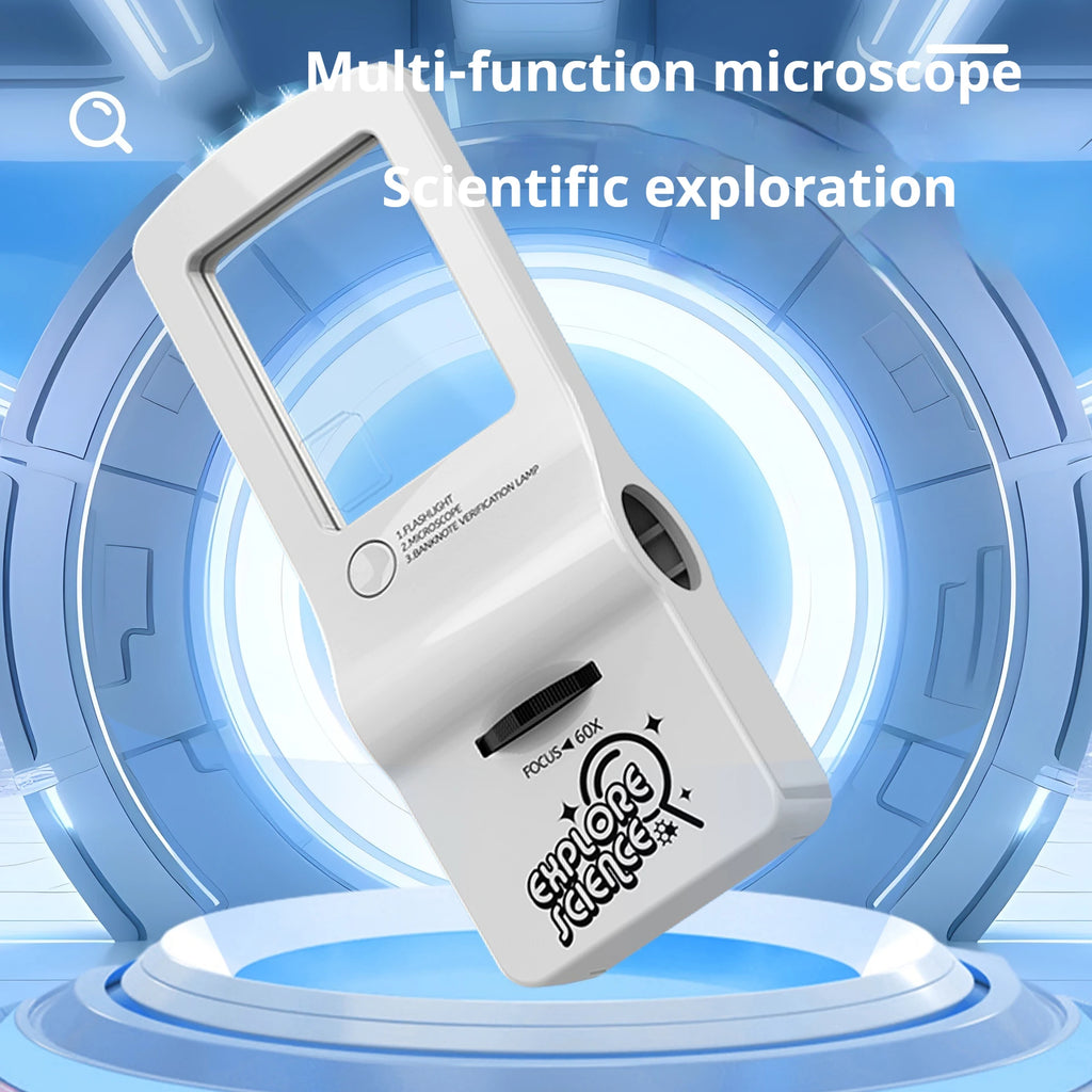 4-in-1 Mini Microscope Toy – Magnifier, Flashlight & Puzzle Educational Science Toy Axl