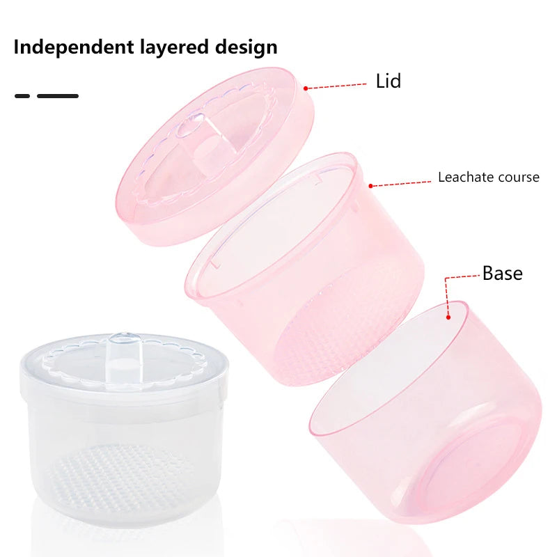 Nail Drill Bit Cleaning & Storage Box – Round Disinfection Bowl Nail Tool Storage Box Axl